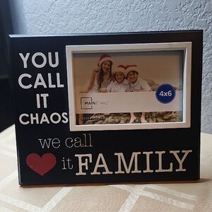 Mainstays Black and White Family Photo Frame with Red Heart